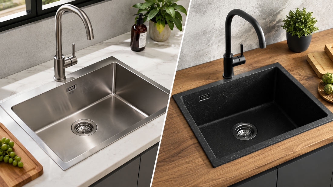 Stainless Steel atau Granite Sink? Kenali Kelebihan dan Kekurangannya Sebelum Membeli
