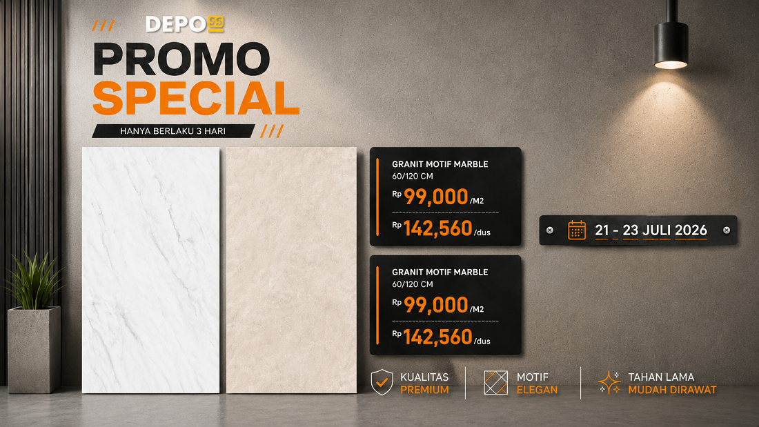 Promo Spesial Granit Motif Marble di Depo SS, Hanya 3 Hari!