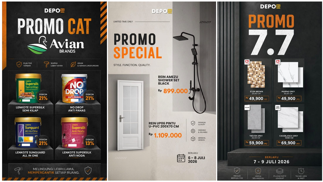 Depo SS Hadirkan Promo Spesial! Mulai Cat, Granit, Keramik hingga Shower Set dengan Harga Menarik