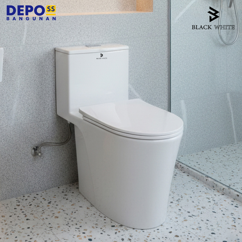 Blackwhite Kloset Duduk Escalus Rimless One Piece Toilet